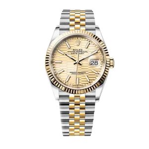 Rolex Oyster Datejust Oystersteel Gold Fluted Dial Yellow Gold 36Mm