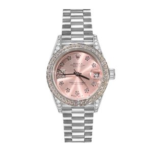 Rolex Datejust Diamond Bezel Oyster White Gold Pink 28Mm