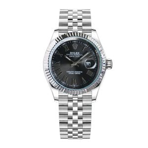 Rolex Datejust Roman Numeral Oystersteel And White Gold In Black 41Mm