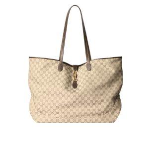 Gucci Jackie Large Tote Bag Sand And Dark Brown 45Cm