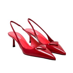 Prada Patent Leather Slingback Pumps Red