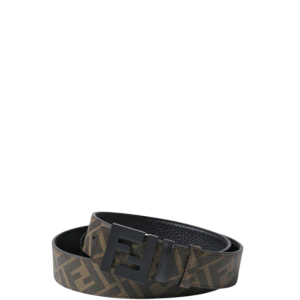 FENDI'S BLACK LEATHER BETL NEON ORANGE 40MM