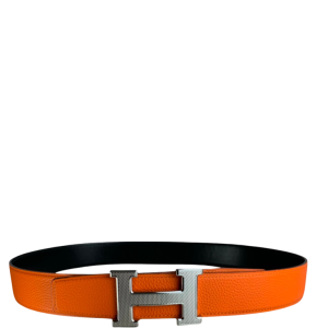 HERMES BELT TOGO SWIFT SILOUIS VUITTONER BUCKLE ORANGE 38MM