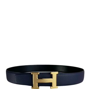 HERMES BELT TOGO SWIFT GOLD BUCKLE BLUE 38MM