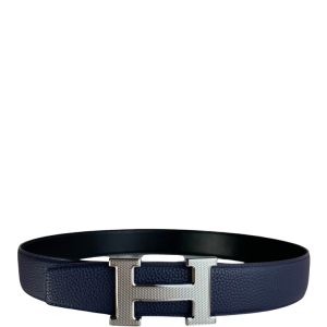 HERMES BELT TOGO SWIFT BUCKLE BLUE 38MM