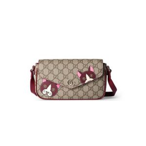 GG Supreme Monogram Cat Print Mini Shoulder Bag(HIGH-END GRADE)