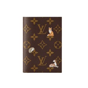 Louis Vuitton Passport Cover Monogram Forest Canvas Brown 14Cm M27023