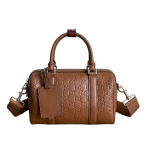 Gucci GG Emblem Small Duffle Bag Brown 25Cm