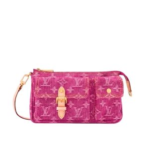 Louis Vuitton Pochette Accessoire Cargo Pink Denim 23cm