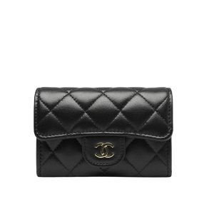 Chanel Classic Card Holder With Gold Hardware Black 11Cm AP0214 Y01295 C3906