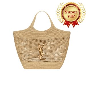 [Super Vip 1:1] Saint Laurent Icare In Raffia Natural Gold 43Cm 772191GAAEK2063
