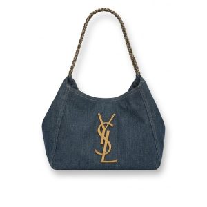Saint Laurent Chain Hobo Bag Denim Blue 30cm