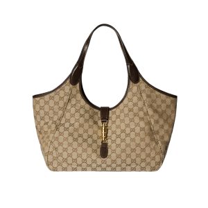 Gucci Mercato Medium Tote Bag Sand And Brown GG Canvas 35cm 866645 FAFV2 9651
