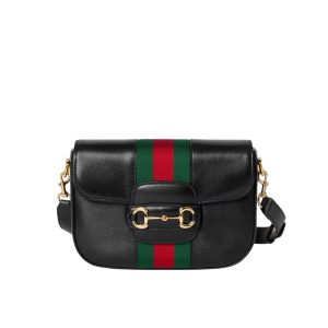 Gucci Horsebit 1955 Small Shoulder Bag Black Leather 21cm 866762 AAGIQ 1053