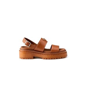 PRADA Leather Platform Sandals 137635