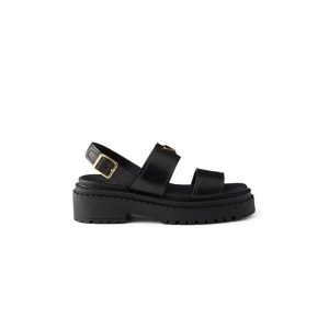 PRADA Leather Platform Sandals 614971