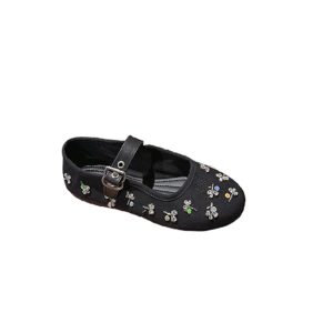 MIUMIU Embroidered drill ballerinas 485136