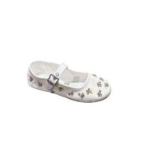 MIUMIU Embroidered drill ballerinas 545620