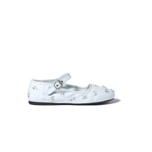 MIUMIU Embroidered drill ballerinas 645146