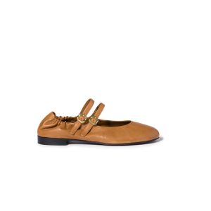 MIUMIU Ruched Nappa Leather Ballet Flats 609883