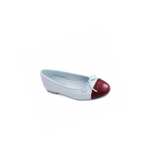 Chanel Ballet Flats Blue Maroon