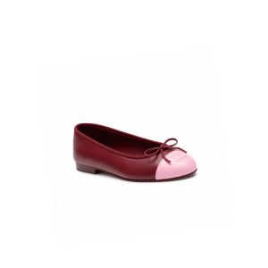 Chanel Ballet Flats Burgundy And Pink