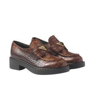 Prada Chocolate Leather Loafers 1D246M ZO1 F0005 F G050