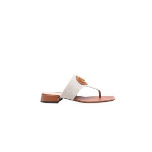Valentino Garavani Vlogo Signature Sandals White And Brown