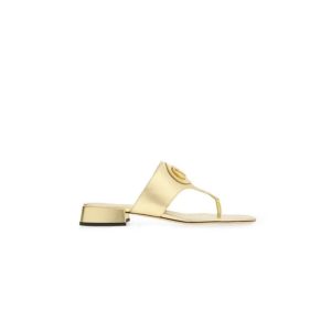 Valentino Garavani Vlogo Signature Sandals Gold