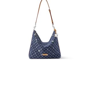 Louis Vuitton Vagabond Hobo Denim Blue 48Cm M27555