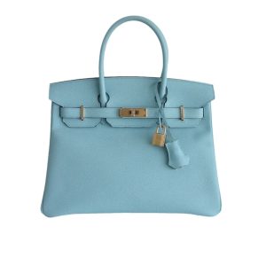 Hermes Birkin 30 Gold Hardware Blue Atoll 30cm