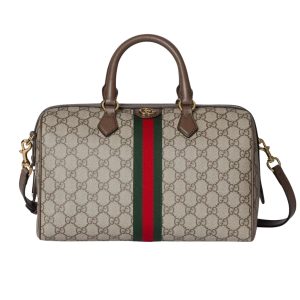 Gucci Ophidia Large Boston Bag Beige And Dark Brown 30cm ‎836824 FAE0J 9867