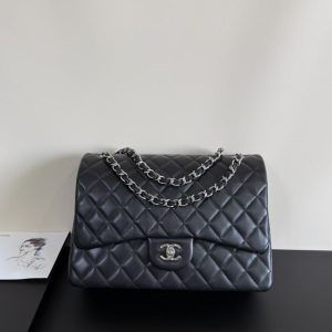 Chanel Classic Black Caviar Maxi Double Flap Bag