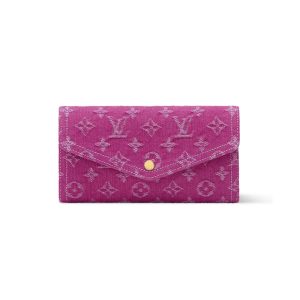 Louis Vuitton Sarah Wallet Fuchsia Denim 19cm M28280