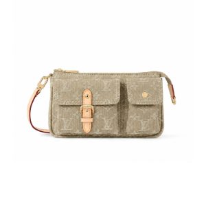 Louis Vuitton Pochette Accessoire Cargo Khaki Denim 23cm