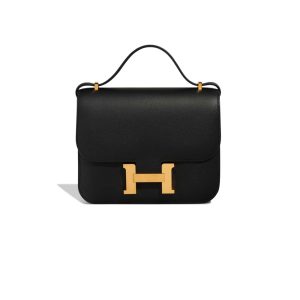 Hermes Mini Constance 18 Black Gold Hardware 18Cm