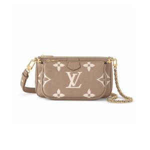 Louis Vuitton Multi Pochette Accessoires Monogram Empreinte Greige 25Cm