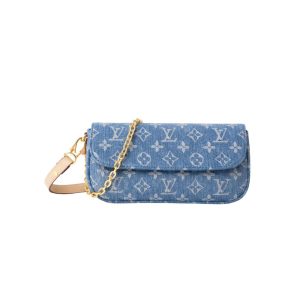 Louis Vuitton Wallet On Chain Ivy Monogram Denim Blue 23Cm